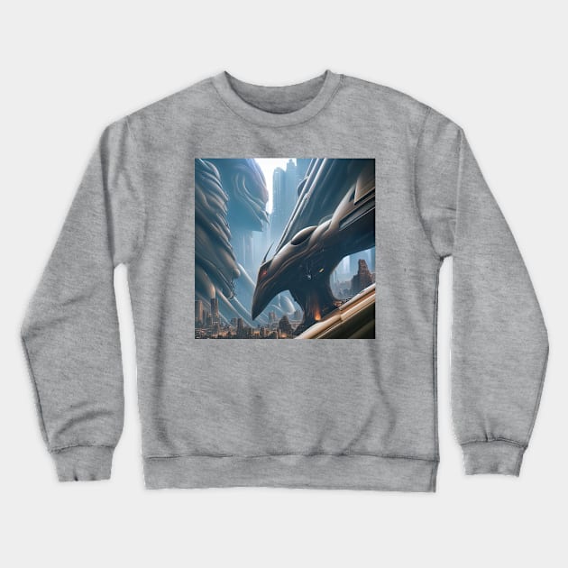 alien sci-fi art design Crewneck Sweatshirt by Vermillionwolf